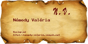 Némedy Valéria névjegykártya